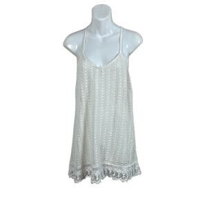 Francesca’s White Crochet Coverup size S